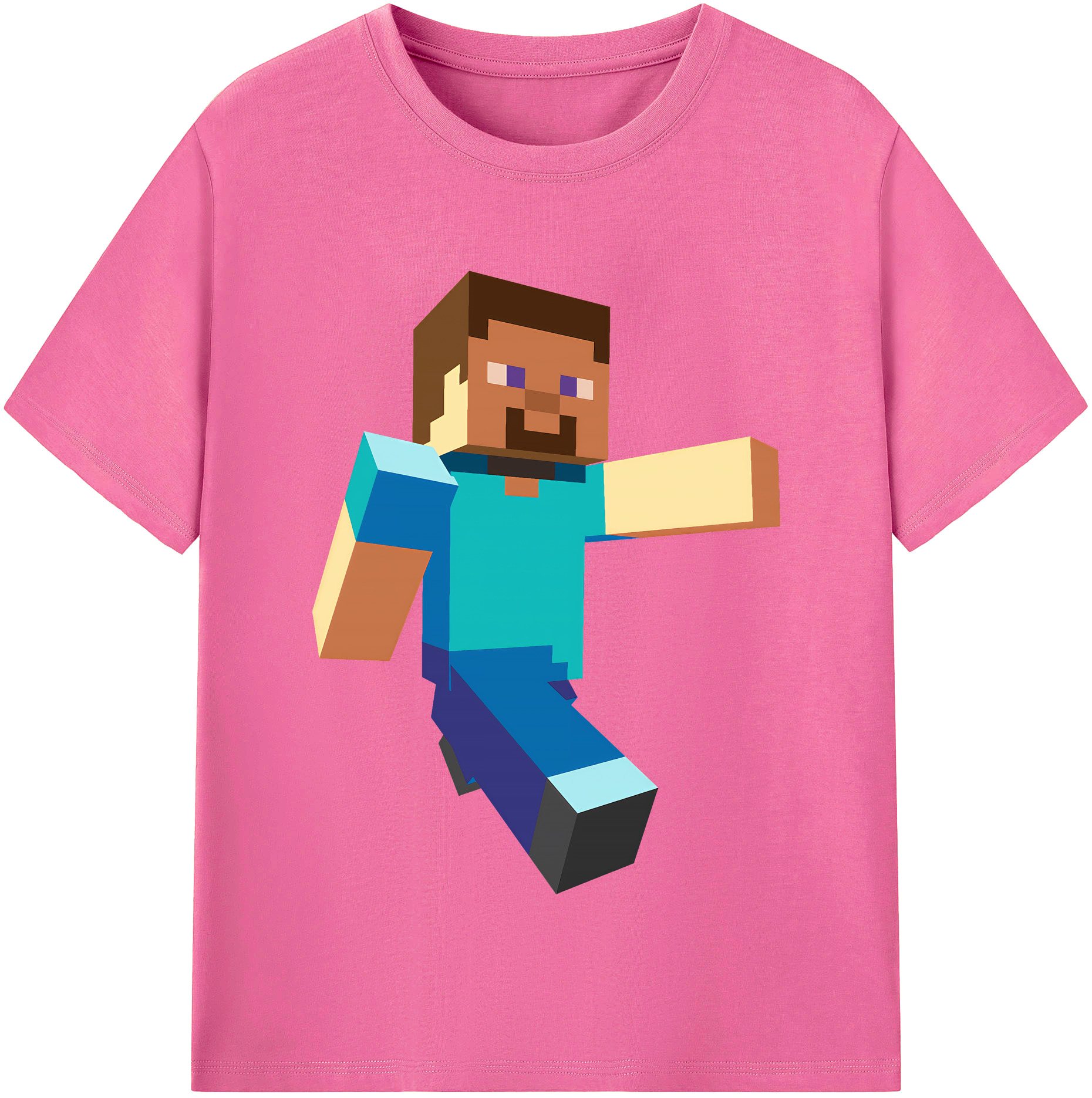 （画像用） マインクラフト ブロックの世界 Minecraft MC Block world レディースカジュアルプリントTシャツ（綿100％）